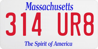 MA license plate 314UR8