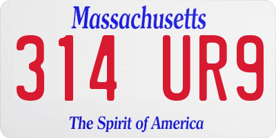 MA license plate 314UR9