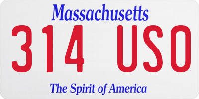 MA license plate 314US0