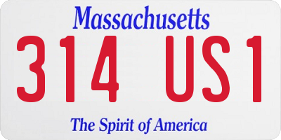 MA license plate 314US1