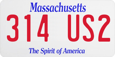 MA license plate 314US2