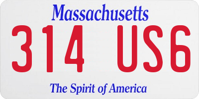 MA license plate 314US6