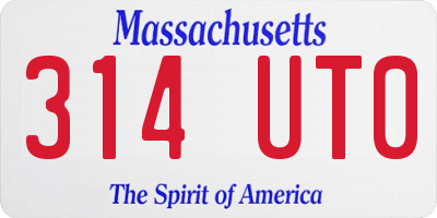 MA license plate 314UT0