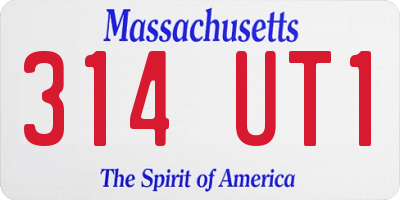 MA license plate 314UT1