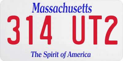 MA license plate 314UT2