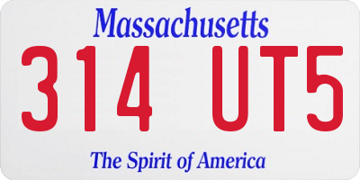 MA license plate 314UT5