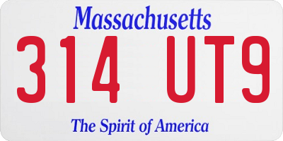 MA license plate 314UT9