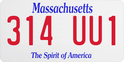 MA license plate 314UU1