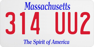MA license plate 314UU2