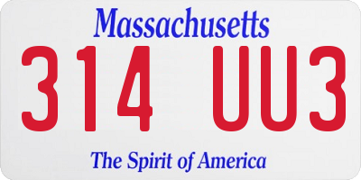 MA license plate 314UU3