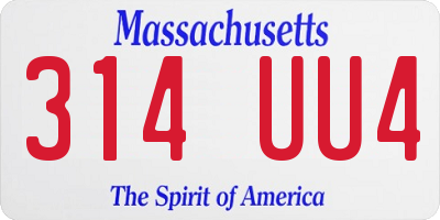 MA license plate 314UU4