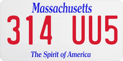 MA license plate 314UU5