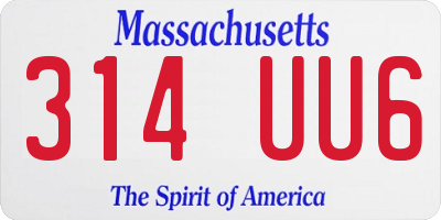 MA license plate 314UU6