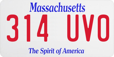 MA license plate 314UV0