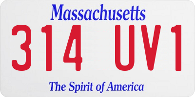 MA license plate 314UV1