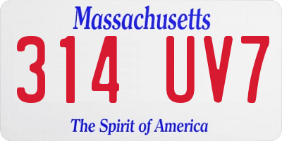 MA license plate 314UV7