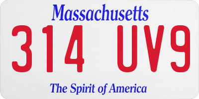 MA license plate 314UV9