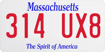 MA license plate 314UX8