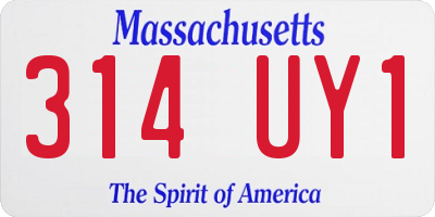 MA license plate 314UY1