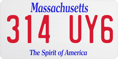 MA license plate 314UY6