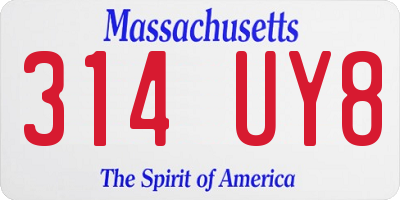 MA license plate 314UY8
