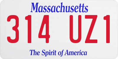 MA license plate 314UZ1