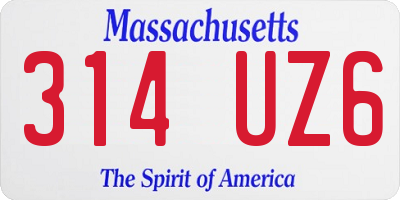 MA license plate 314UZ6
