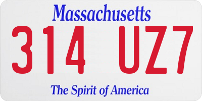 MA license plate 314UZ7