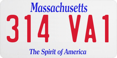 MA license plate 314VA1