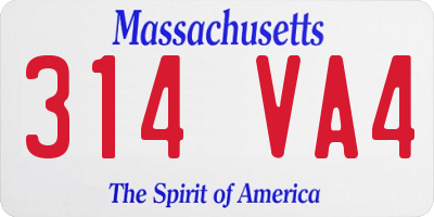 MA license plate 314VA4