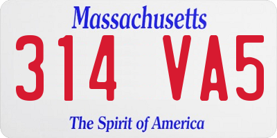 MA license plate 314VA5