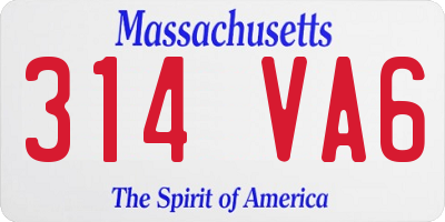 MA license plate 314VA6