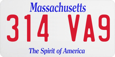 MA license plate 314VA9