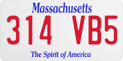 MA license plate 314VB5