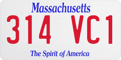 MA license plate 314VC1
