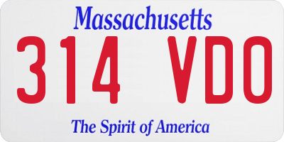 MA license plate 314VD0