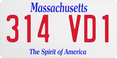 MA license plate 314VD1