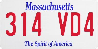 MA license plate 314VD4