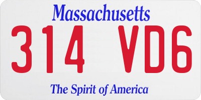 MA license plate 314VD6