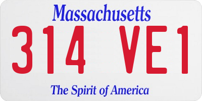 MA license plate 314VE1