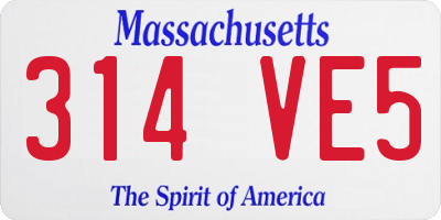 MA license plate 314VE5