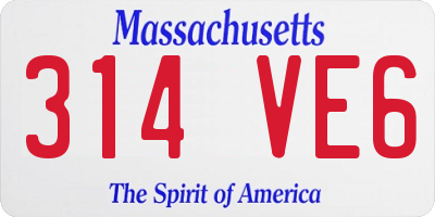MA license plate 314VE6