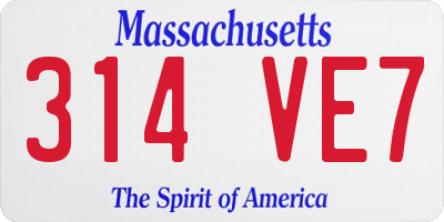 MA license plate 314VE7