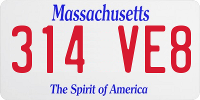 MA license plate 314VE8