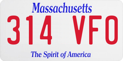MA license plate 314VF0