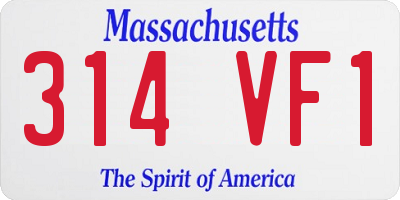 MA license plate 314VF1