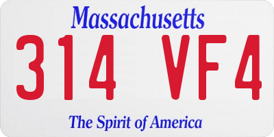MA license plate 314VF4
