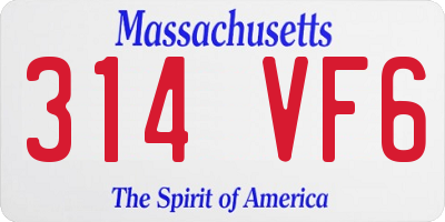 MA license plate 314VF6