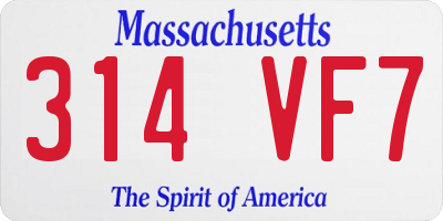 MA license plate 314VF7