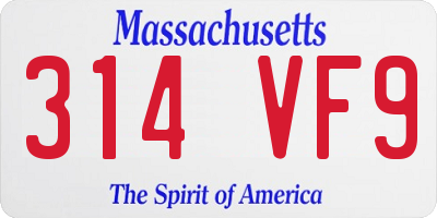 MA license plate 314VF9